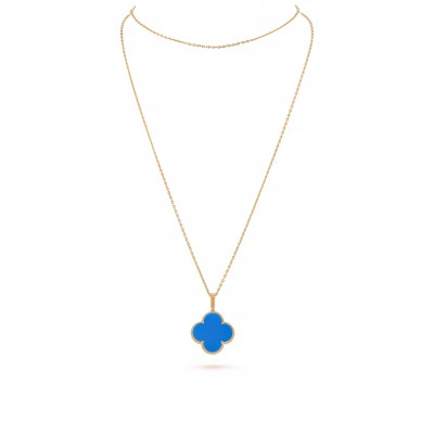VAN CLEEF & ARPELS MAGIC ALHAMBRA LONG NECKLACE, 1 MOTIF - YELLOW GOLD, AGATE  VCARP6LA00